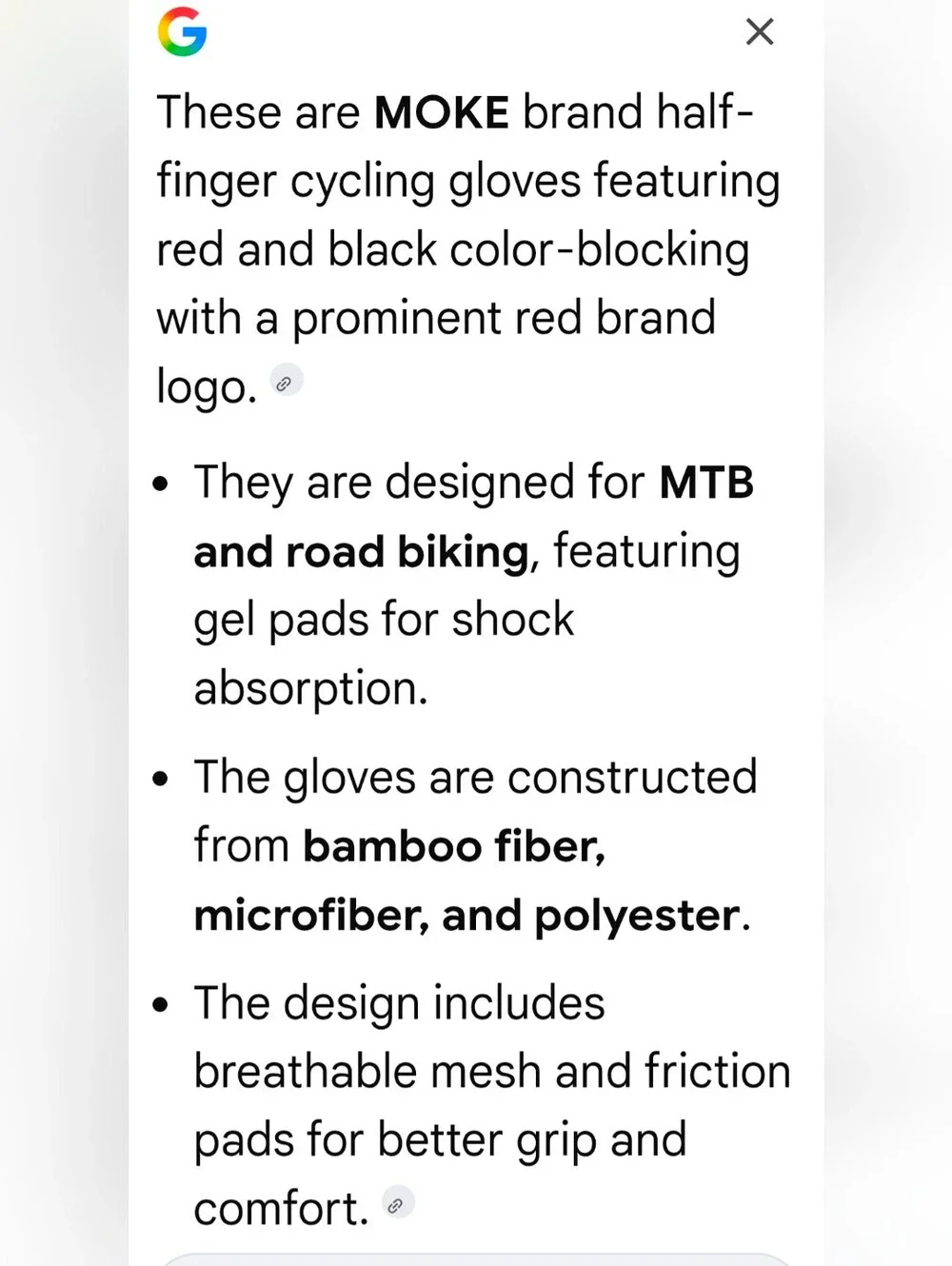 MOKE Cycling Half-Finger Gloves